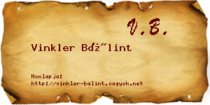 Vinkler Bálint névjegykártya