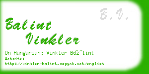 balint vinkler business card